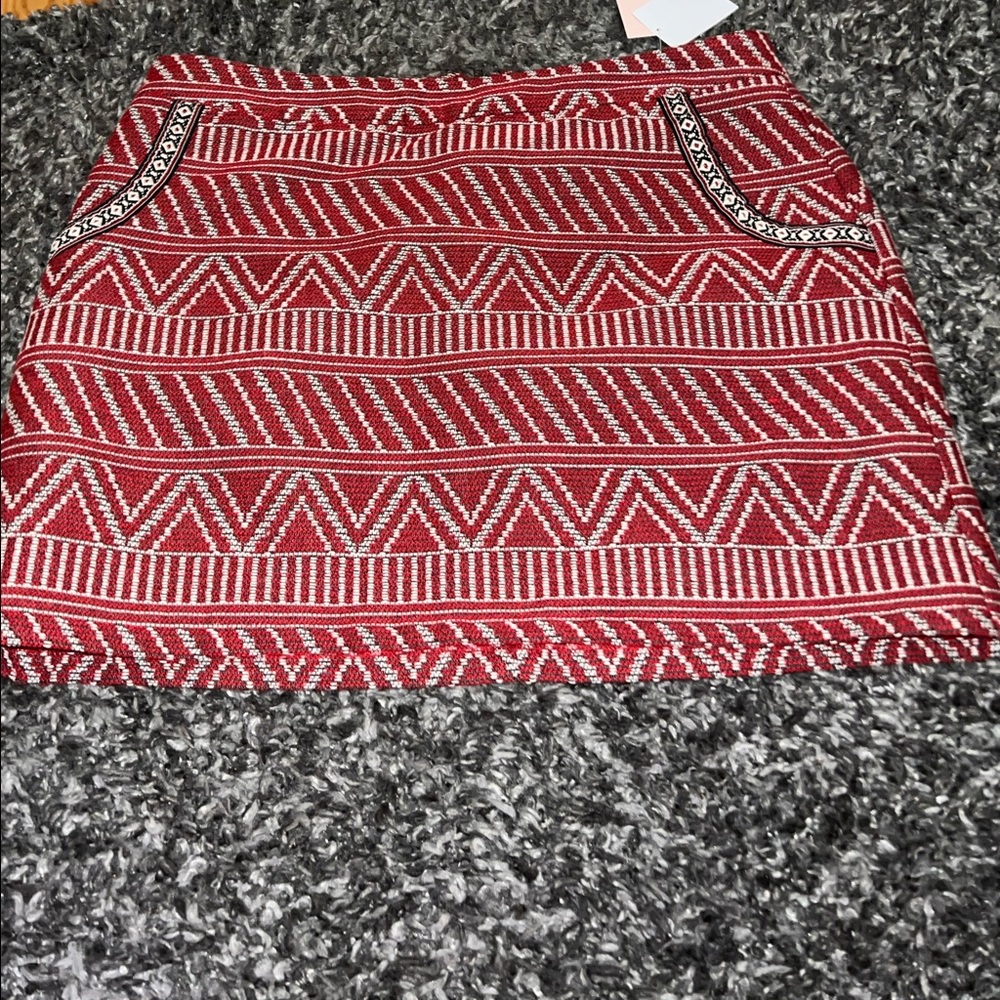 BNWT JUST FAB FULLY LINED JAQUARD A LINE - MINI SKIRT WITH POCKETS - size Large